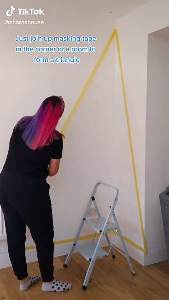 Easy DIY Triangle Wall Painting Idea