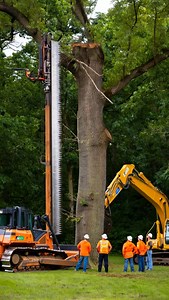 12K views · 78 reactions | When the Giant Falls: Bulldozer vs Tree! A massive bulldozer-mounted vertical saw slowly lowers toward a colossal tree. The sharp blade spins visibly. As it cuts deep | Agriculture &Tree-cutting | Facebook