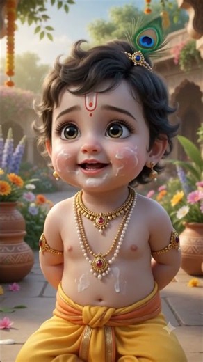 🥹💙 Kanha’s Cutest Makhan Excuse! 🧈🦚 | Bal Krishna Leela