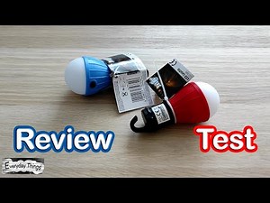 Portable LED camping lights with battery, review and testing