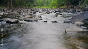Beautiful nature time lapse of stream with a long exposure.