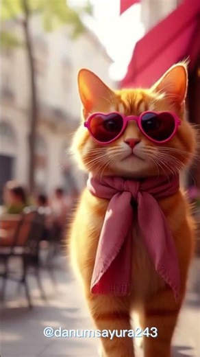 Pink Shades, Purr‑fect Attitude — Café Cat Steals the Scene! ☕✨