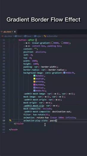 Gradient Border Flow Effect Using CSS | Amazing Hover Animation