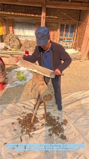 Handmade Paper Craft: Cutting Hemp Paper the Traditional Way 📜