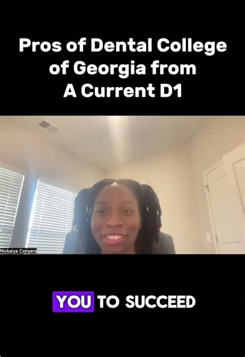 Snippets from my interview with a D1 from Dental College of Georgia, Rickaiya! Her instagram is @rickkii_ if you guys are interested in contacting her! She shares the pros of DCG from her perspective as a student! #predental #predentaladvice #predentaltips #dcg #predentalstudent