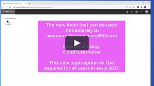 AIMS360 Orientation Videos - Remote Desktop Email style login for Windows