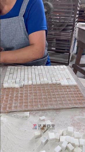 Handmade Marble Mosaic Tile In Squares Pattern