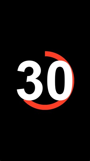 30 Second Circle Countdown Timer 🔴 (9:16 Mobile)