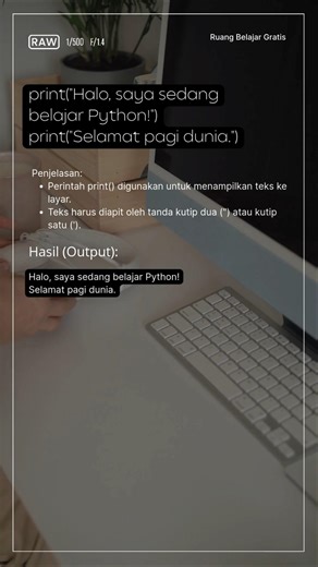 Program : Salam Perkenalan (Hello World) #pemrograman #python #coding