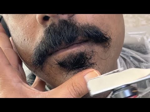 😴 ASMR Satisfying Dandruff Removal + Full Straight Razor Beard Shave — No Talking, Pure Sound.