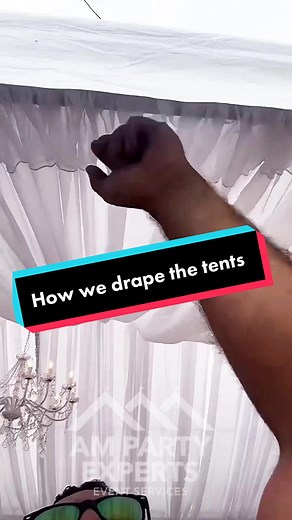 How to Drape a 20x40 Tent with All White Drapery