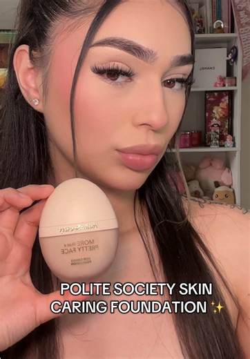 Why haven’t i tried this foundation beforee???🤭 its soo good and lightweight but a good coverage plus its Vegan & Cruelty Free , we love that 🫶🏼 go run and grab one bestiesss ✨ @Polite Society Beauty #politesocietyfoundation #politesocietyreview #foundation #makeup #grwm #foryoupage #teamwork #engagement #content