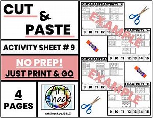 NUMBERS: CUT & PASTE ACTIVITY SHEET #9_ (NUMBERS 9-15) PRINT & GO!