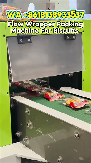 Flow wrapper biscuits sealing machine, horizontal flow wrapping machine for granules. #machine