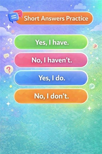 Short Answers Practice #english #englishlearning