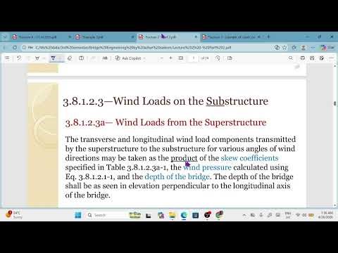 part-7 Computation of wind load on bridge Step-by-Step Load Calculations (DC, DW, LL+IM & More)