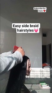 Easy side braid hairstyle 🎀