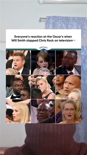 everyone's reaction at oscars when will smith did it to chris rock on television