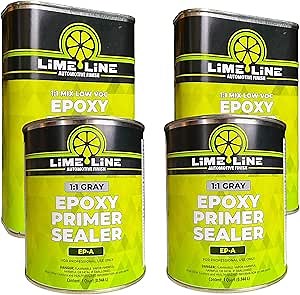 Amazon.com: LiME LiNE 2K Epoxy Primer Sealer, Direct to metal Automotive and industrial grade 2.1 voc Light Grey (1 Gallon kit) : Automotive