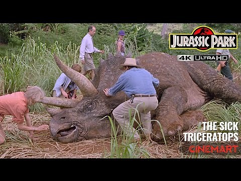 JURASSIC PARK (1993) | The Sick Triceratops Scene 4K UHD