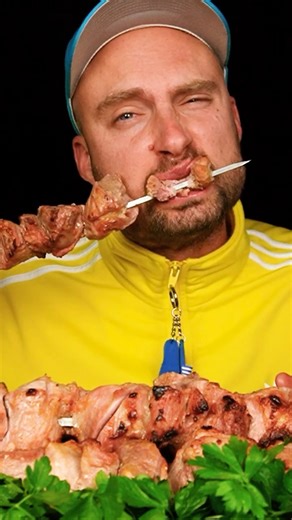 Russian Mukbang: Vodka and Shashlik 🍸🍖 #mukbang