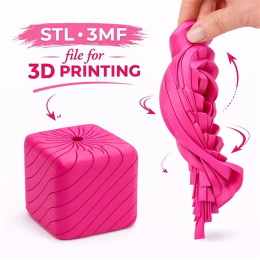 Twisty Fidget Cube STL, Print in Place Kinetic Spiral Desk Toy, 3MF Download, Sensory Stress Relief, ADHD Fidget, Printable Gift - Etsy