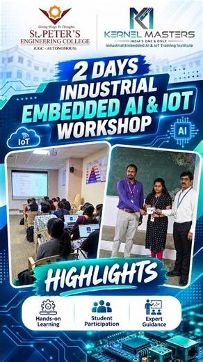 🎓 Kernel Masters Industry-Focused Workshop at St. Peter’s College | Embedded Systems, AI & IoT