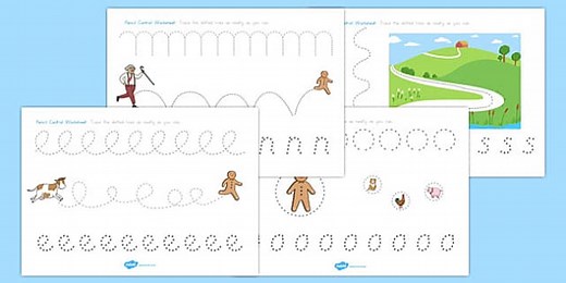 The Gingerbread Man Pencil Control Worksheets