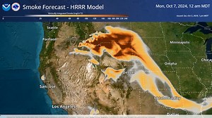 As of this writing, there are NO active wildfires in our area. Most of the smoke across the Front Range today is from the Yellow Lake Fire in Utah. Here's a forecast of smoke transport from this afternoon through Sunday night. We'll likely see continued modest smoke aloft with increasing contribution from wilfires burning in Wyoming and Idaho. | US National Weather Service Denver/Boulder Colorado
