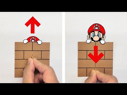 SURPER MARIO Pop-Up Card Paper Craft Tutorial｜Funny Magic card DIY