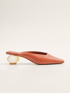Buy MANGO Women Rust Orange Leather Solid Pumps -  - Footwear for Women
