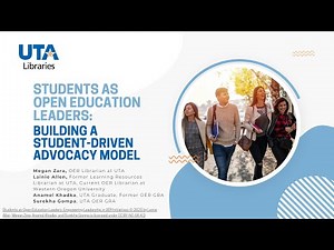 OpenEd25 - Lightning Talk: Students as Open Education Leaders (UTA Libraries)