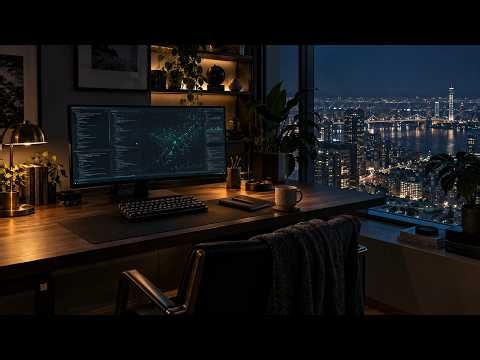 Midnight Coding Desk | Soft Electronic Music for Focus | 45 Minutes
