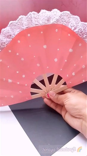 How to make a paper fan | DIY Sakura's Japanese fan 🌸#diy #shorts #craft #japan #youtubeshorts