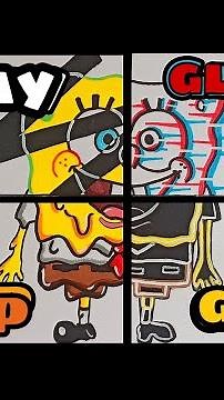 one drawing but 4 different styles ✨ art compilation part 1-2-3-4 / x-ray / glitch / drip / glow