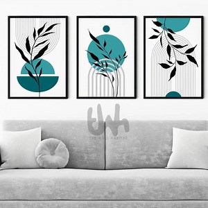 Teal and Grey Wall Art, Teal and Black Prints, Grey and Teal Bedroom, Mid Century Art, Teal Grey Living Room Decor, Teal Modern Living Room - Etsy Australia