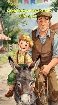 The Father and Son Carrying the Donkey 🫏 | English For Kids Story in Slowly English