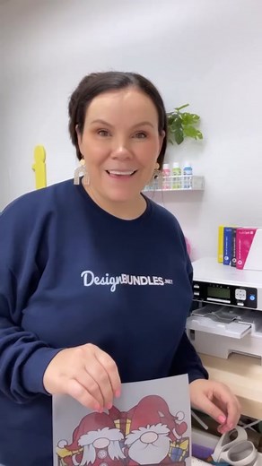 Crystal has a sublimation DTF hack to share with us! 😱 #designbundles #dtfhack #dtf #directtofilm #crafter #craftersofinstagram #diy #christmascraft #christmasshirt