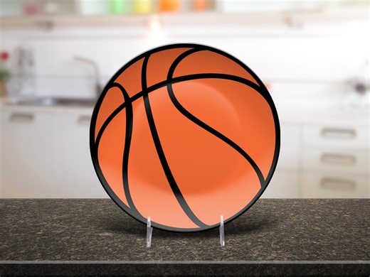 Basketball Bpa-free Recyclable Plastic 10" Dinner Plate - Etsy