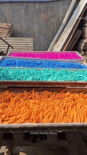 Secret process of making colored chalk #factory #making #shorts