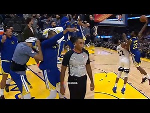 Andrew Wiggins shocks entire Warriors bench after destroys KAT with dynamite dunk 💥