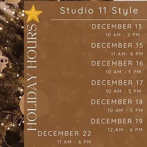 Studio 11 Style- Visit us during our special holiday hours and enjoy an experience beyond fashion—where style, connection, and confidence come together. ✨we have a free App and online shopping 24/7 #studio11style #fashion #boutique | Studio 11 Style & Find Your Fabulous