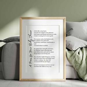 Baby Shower Poem Gift Card Printable Wall Art Sentimental Keepsake New Parents Mom-to-be Nursery Decor Gender Neutral Baby Shower Party Gift - Etsy