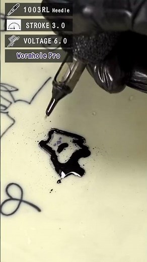 Draw a cute little cat using Wormhole Pro Tattoo Needle Cartridges.