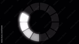 Loading Circle Video with Glow. Loading Animation on Transparent Background. Download Progress, Preloader Animation Web Design Template. Seamless Loop Animation 4K with Alpha Channel