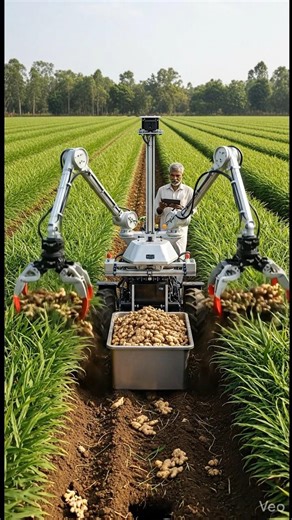 AI Ginger Harvesting Machine | Robot Farming Technology | Smart Agriculture India | #modernfarming