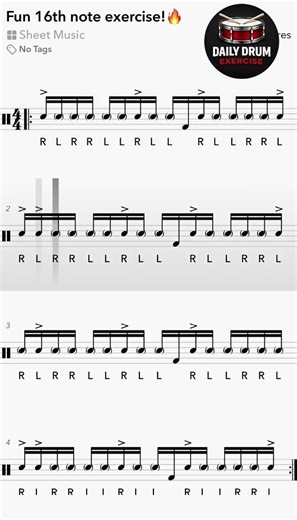 Fun exercise with paradiddle variations and RLLK!🔥 #drumlessons #drummer #drums #musiceducation