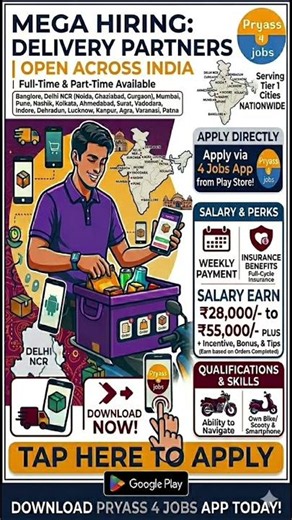 😱 Part Time Job Se ₹55,000? Delivery Jobs Open Now