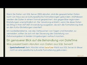 Sicherstellung einer konsistenten Datumsformatierung dd/mm/yyyy zwischen SQL Server 2005 und ASP.NET