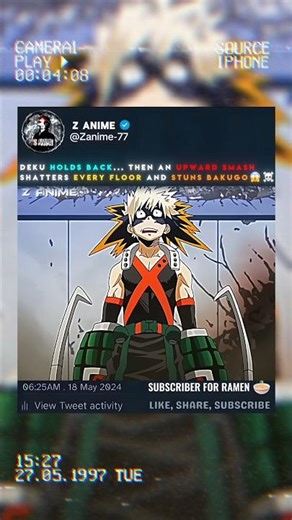 Deku's Upward Samsh Stuns Bakugo 🤯☠️ #myheroacademia #mha #anime #animeedit